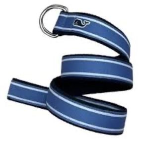 Women's VINEYARD VINES Blue "Whale" D-Ring Adjustable Belt, Size M, 40"